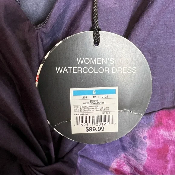 LELA ROSE TARGET NEIMAN MARCUS Women's Watercolor Silk Blend Dress Purple NWT 6 - Picture 10 of 16